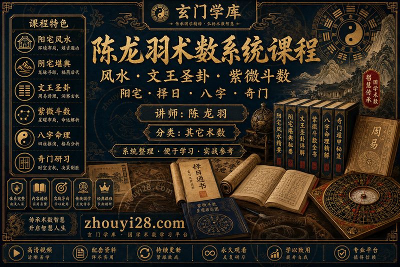 陈龙羽风水·文王圣卦·紫微斗数系统课程资料|阳宅·择日·八字·奇门研习-玄门学库