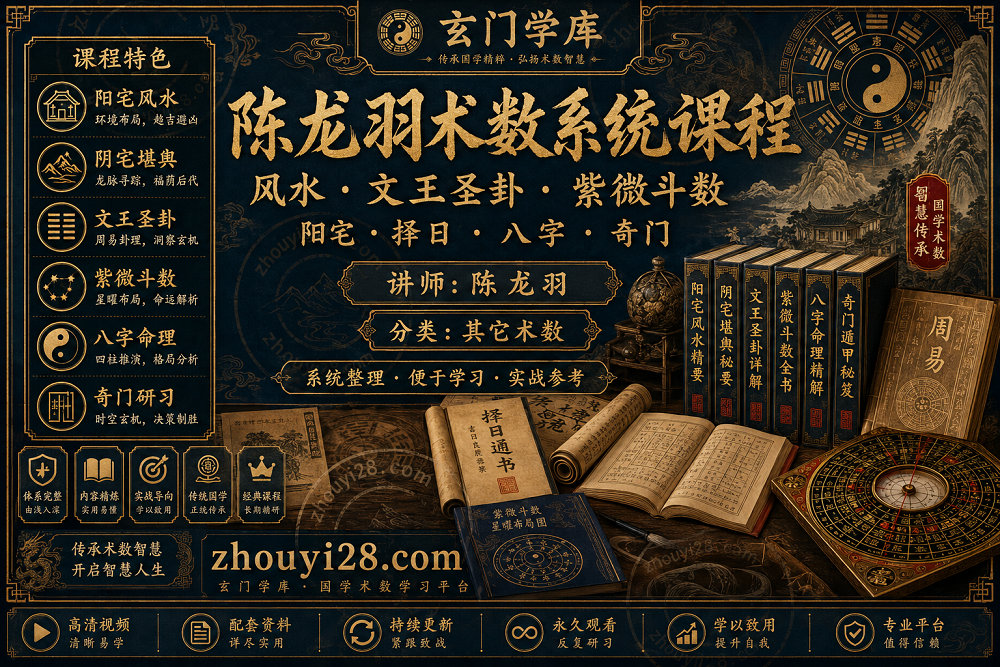 图片[1]-陈龙羽风水·文王圣卦·紫微斗数系统课程资料｜阳宅·择日·八字·奇门研习-玄门学库