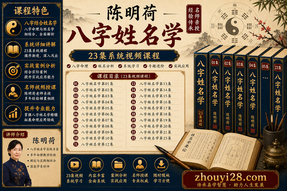 图片[1]-陈明荷八字姓名学系统视频课程｜23集-玄门学库