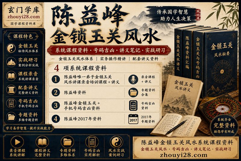 陈益峰金锁玉关风水系统课程资料|号码吉凶·讲义·实战研习-玄门学库