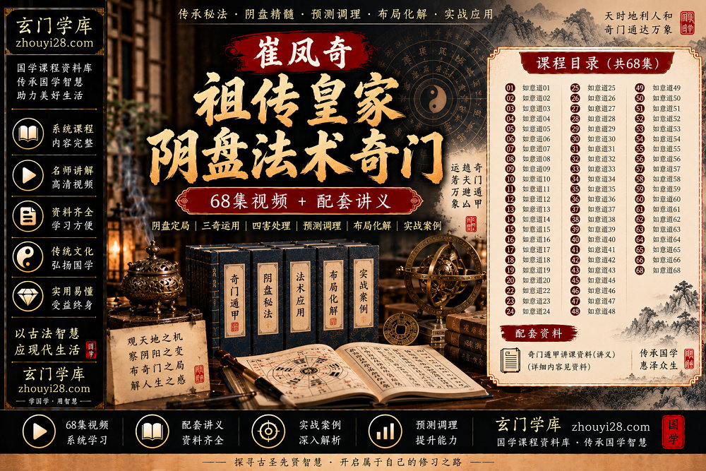 图片[1]-崔凤奇祖传皇家阴盘法术奇门｜预测调理·布局化解·实战研习 68集视频+讲义-玄门学库