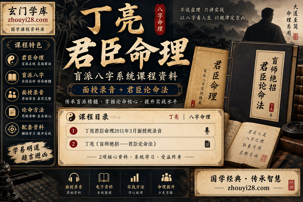 图片[1]-丁亮君臣命理·盲派八字系统课程资料｜面授录音+君臣论命法-玄门学库