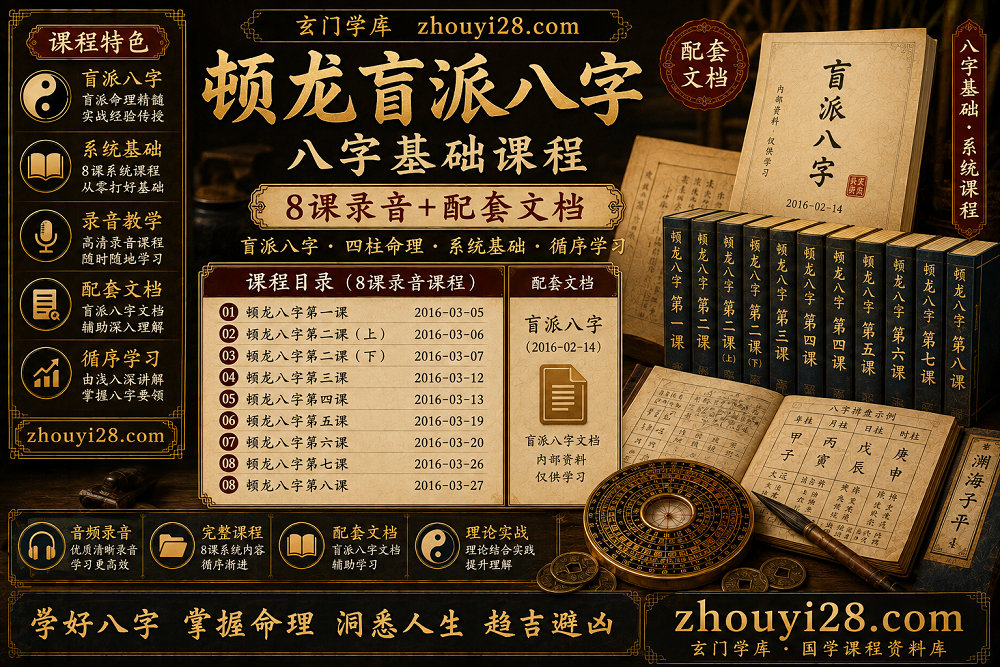 图片[1]-顿龙盲派八字基础课程｜8课录音+配套文档-玄门学库