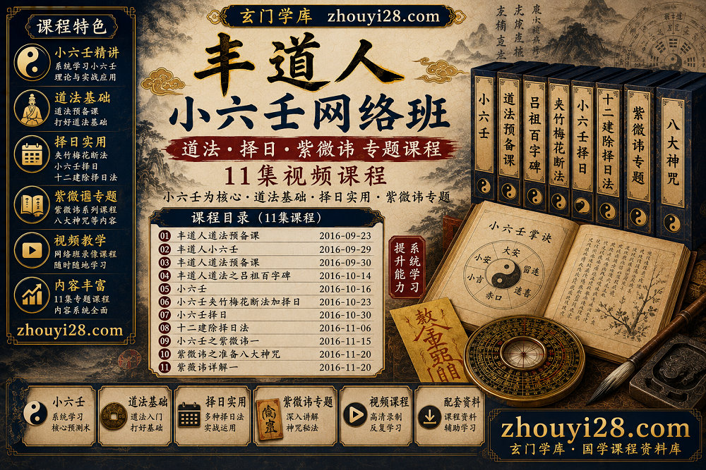 图片[1]-丰道人小六壬网络班｜道法·择日·紫微讳 11集课程-玄门学库