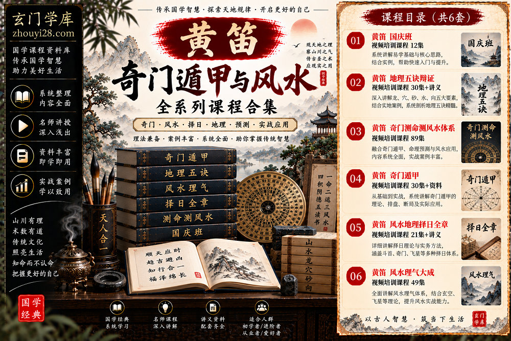 图片[1]-黄笛奇门风水课程资料大全集｜奇门遁甲·测命测风水·地理五诀·择日全章·风水理气 6套课程-玄门学库