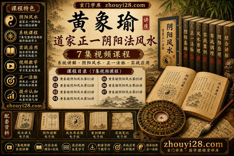 黄象瑜道家正一阴阳法风水讲座｜7集视频课程-玄门学库