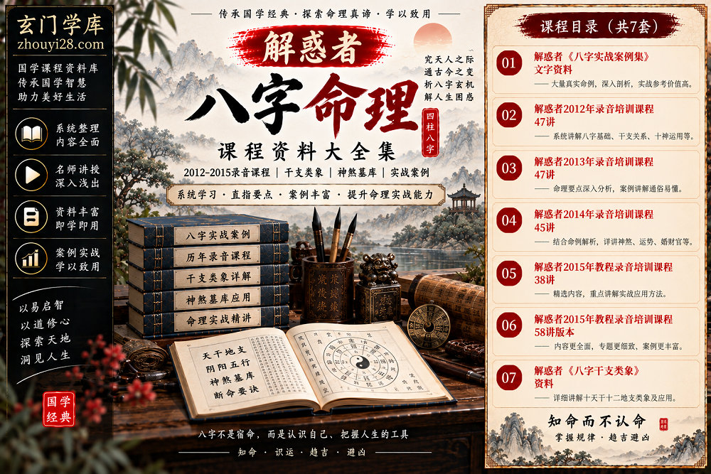 图片[1]-解惑者八字命理课程合集｜2012-2015录音·干支类象·神煞墓库·实战案例集-玄门学库