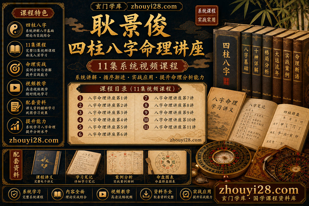 图片[1]-耿景俊四柱八字命理系统讲座｜11集视频课程-玄门学库