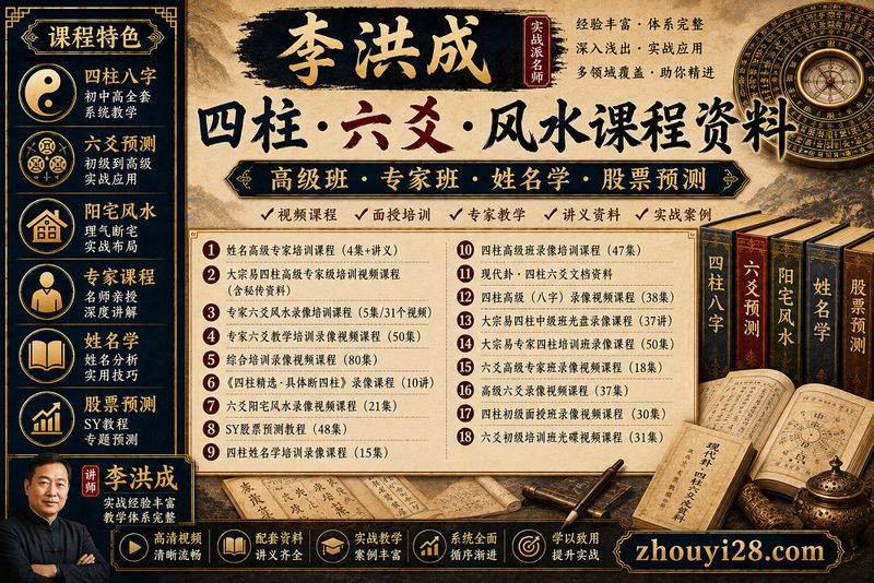 李洪成四柱·六爻·风水课程资料｜高级班·专家班·姓名学·股票预测-玄门学库
