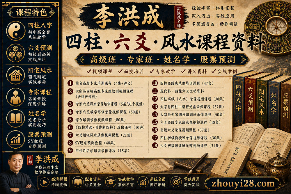 图片[1]-李洪成四柱·六爻·风水课程资料｜高级班·专家班·姓名学·股票预测-玄门学库