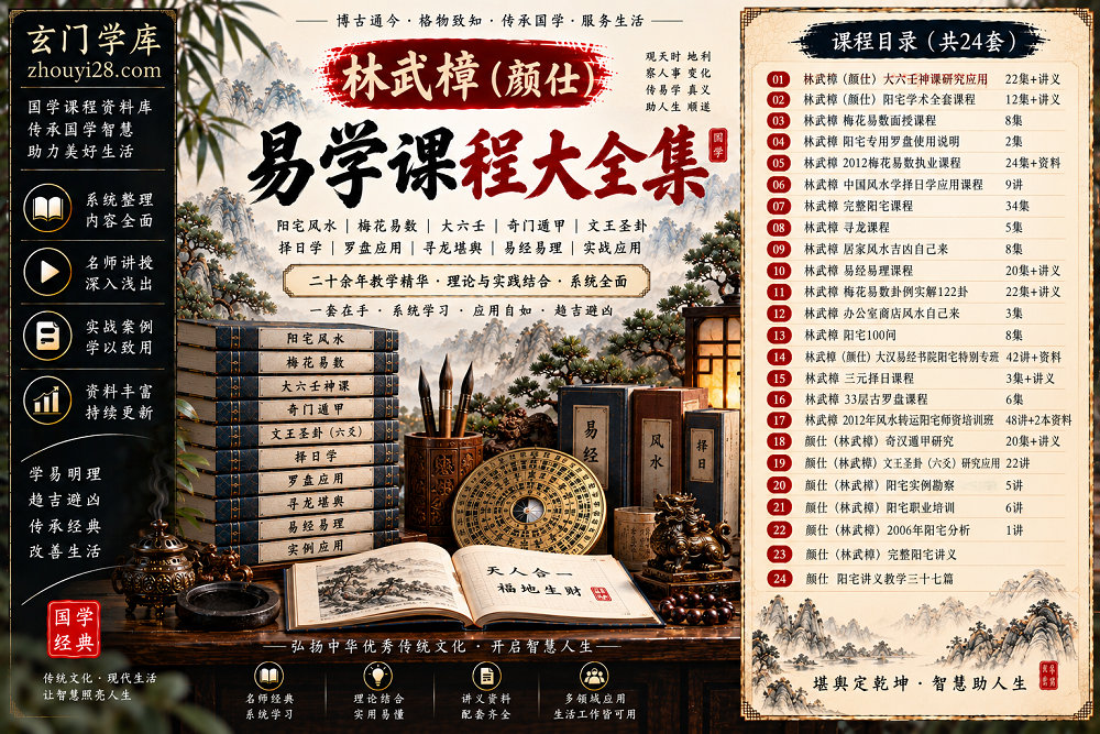 图片[1]-林武樟（颜仕）易学全系列课程合集｜阳宅风水·梅花易数·大六壬·奇门遁甲·六爻·择日·罗盘-玄门学库