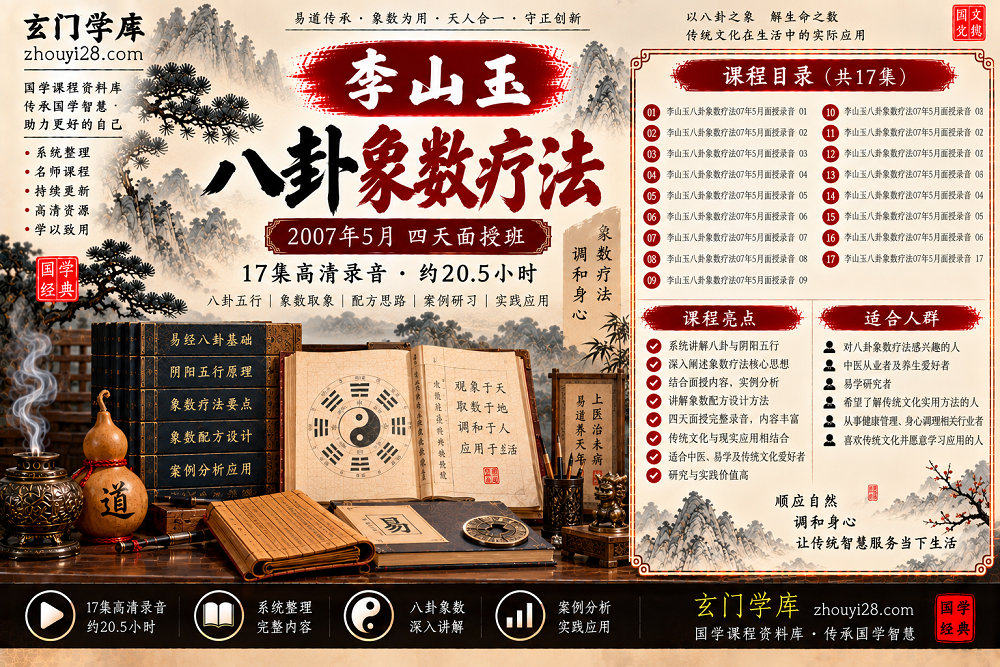 图片[1]-李山玉八卦象数疗法面授班｜八卦五行·象数配方·实践研习 17集录音-玄门学库