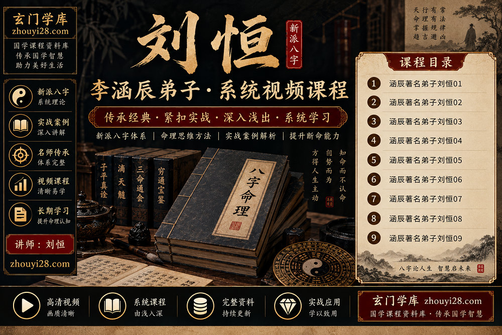 图片[1]-刘恒新派八字系统视频课程｜李涵辰弟子实战研习-玄门学库