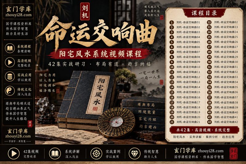 刘机《命运交响曲》阳宅风水系统视频课程|42集实战研习-玄门学库