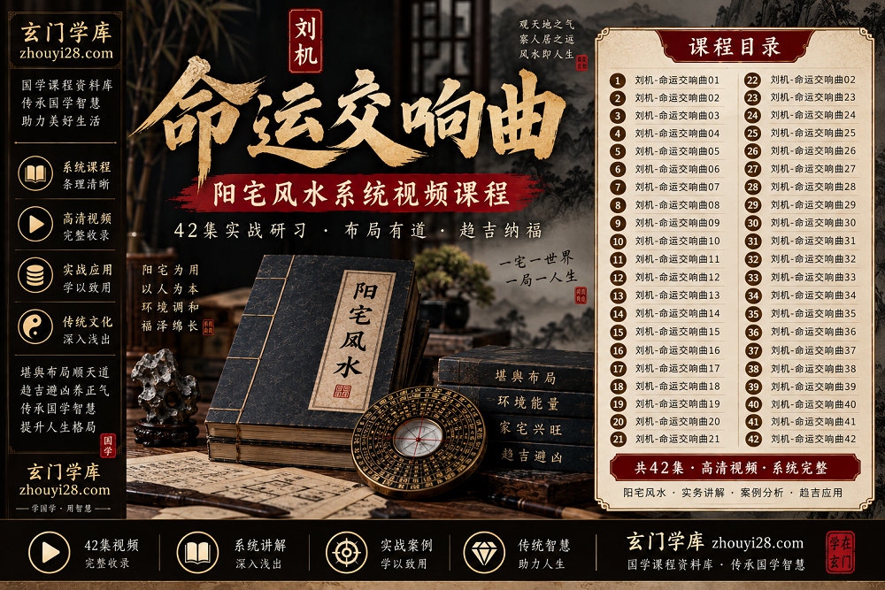 图片[1]-刘机《命运交响曲》阳宅风水系统视频课程｜42集实战研习-玄门学库