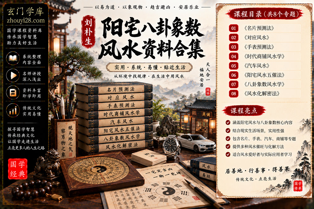图片[1]-刘朴生《阳宅八卦象数风水》资料合集｜对应风水·商铺风水·汽车风水·五催法·化解密法-玄门学库