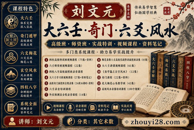 刘文元大六壬·奇门·六爻·风水课程资料|高级班·师资班·实战特训·视频笔记-玄门学库