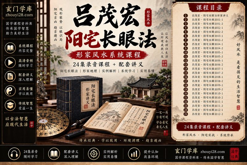 吕茂宏阳宅长眼法·形家风水系统课程|24集录音+配套讲义-玄门学库