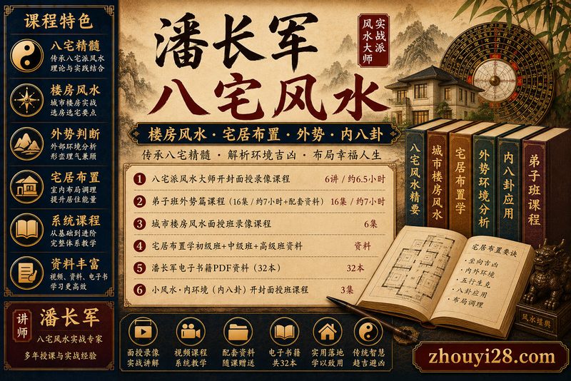 潘长军八宅风水·楼房风水课程资料｜弟子班·宅居布置·内八卦·电子书-玄门学库