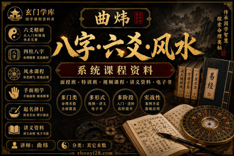 曲炜八字·六爻·风水课程资料|面授班·特训班·讲义·电子书-玄门学库