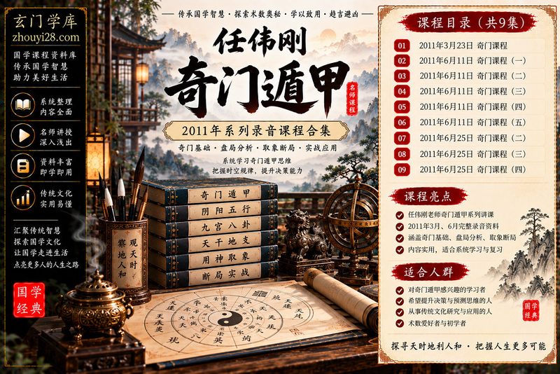 任伟刚《奇门遁甲》录音课程合集｜2011年3月·6月系列讲课·奇门基础与实战 9集-玄门学库