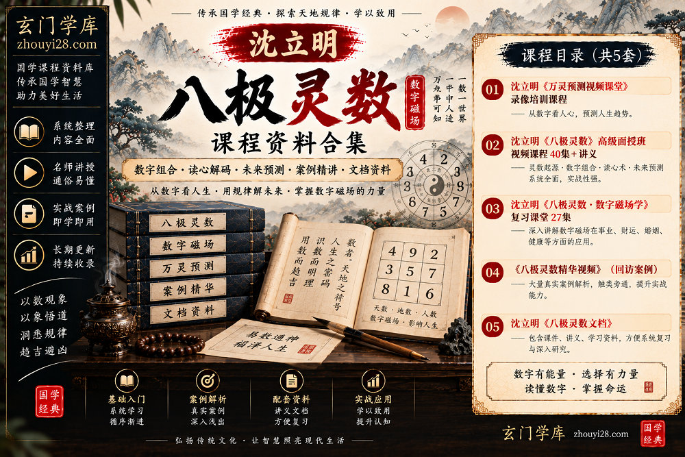 图片[1]-沈立明《八极灵数·数字磁场》课程资料合集｜灵数起源·数字组合·读心解码·未来预测·回访案例-玄门学库