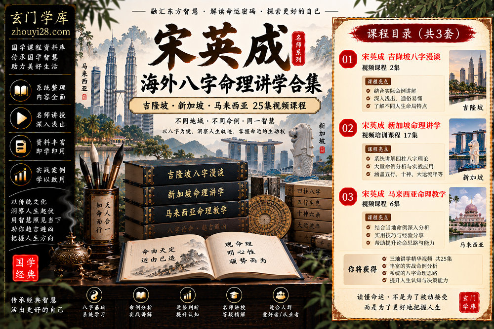 图片[1]-宋英成八字命理课程合集｜吉隆坡八字漫谈·新加坡命理讲学·马来西亚命理教学 3套课程-玄门学库