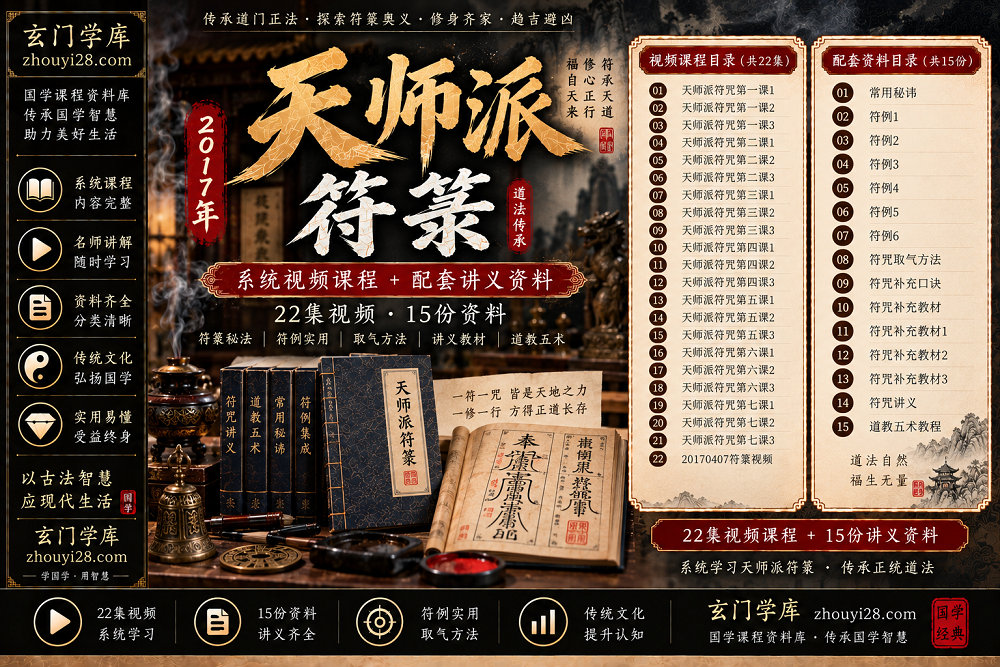 图片[1]-天师派符箓系统视频课程｜2017年22集视频+15份讲义资料-玄门学库
