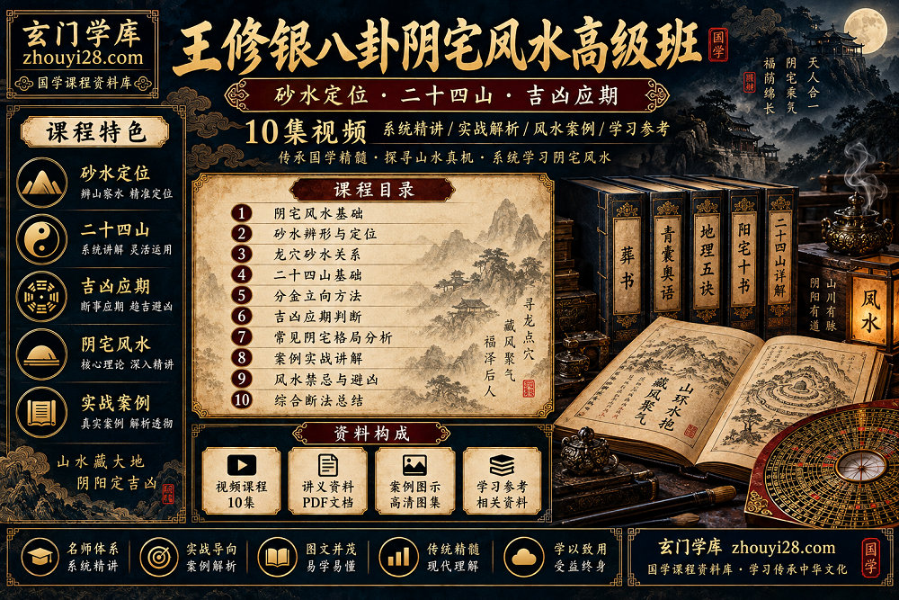 图片[1]-王大正《神奇金口诀》系统课程｜起课占断·分类预测·来意射覆·趋吉避凶 28节视频-玄门学库