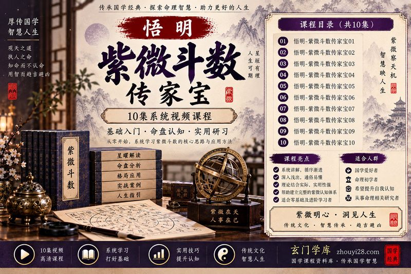 悟明紫微斗数传家宝|基础入门·命盘认知·实用研习 10集视频-玄门学库
