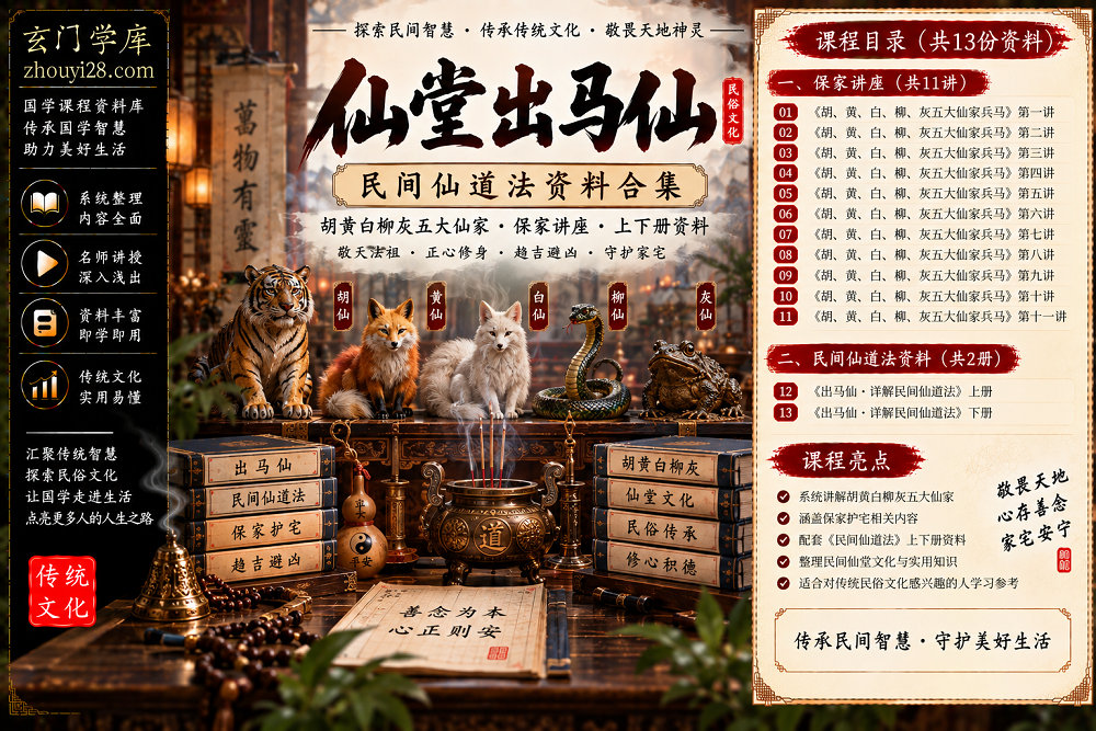 图片[1]-仙堂出马仙民间仙道法合集｜保家仙讲座11讲·胡黄白柳灰五大仙家·上下册资料-玄门学库