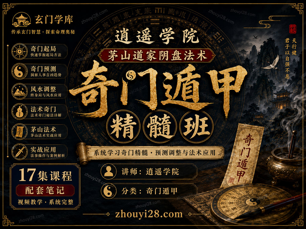 图片[1]-逍遥学院《茅山道家阴盘法术奇门遁甲精髓班》视频课程｜17集+配套笔记-玄门学库