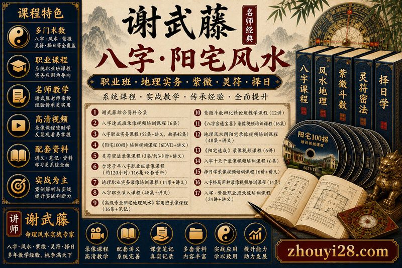 谢武藤八字·阳宅风水·紫微课程资料｜职业班·地理实务·灵符·择日-玄门学库