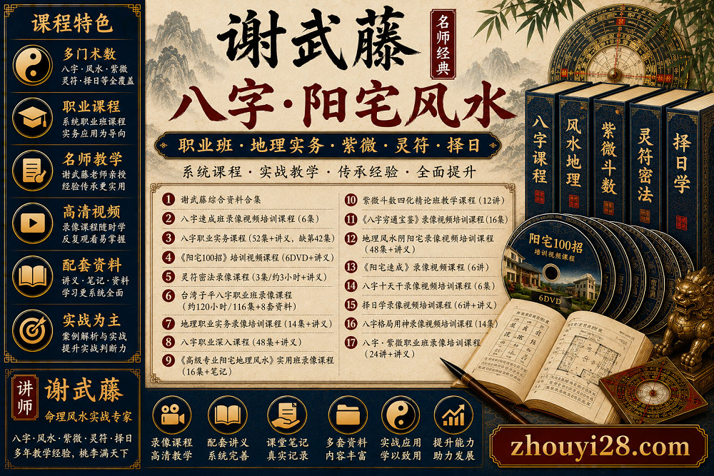 图片[1]-谢武藤八字·阳宅风水·紫微课程资料｜职业班·地理实务·灵符·择日-玄门学库