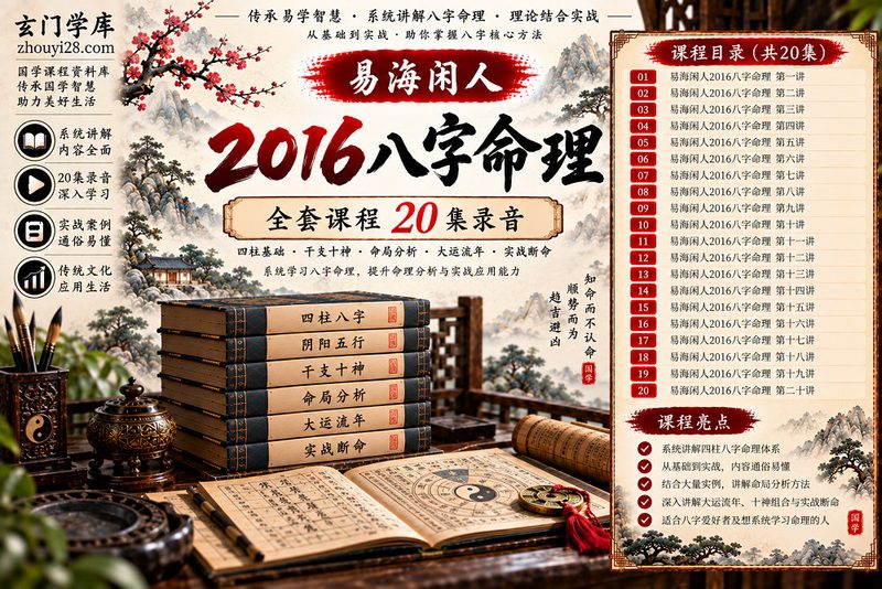 易海闲人2016八字命理课程｜命局分析·十神组合·大运流年·实战应用 20集录音-玄门学库