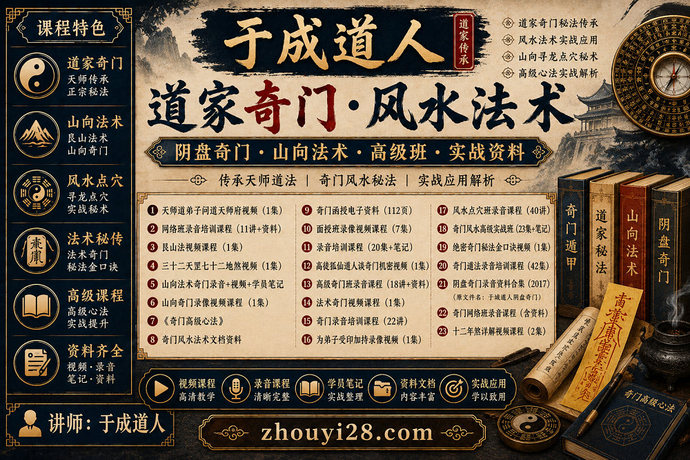 图片[1]-于成道人道家奇门·风水法术课程资料｜阴盘奇门·山向法术·高级班·实战笔记-玄门学库