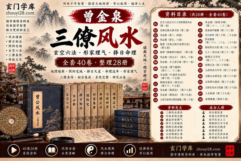 曾金泉三僚风水系统资料｜玄空六法·形家理气·择日命理 40卷28册-玄门学库