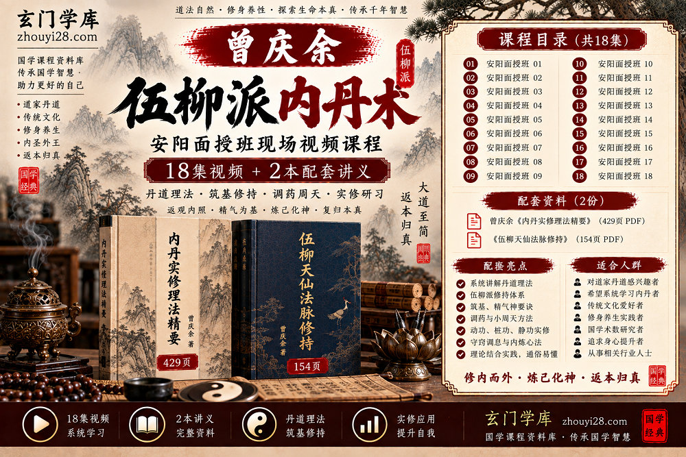 图片[1]-曾庆余伍柳派内丹术·丹道实修系统课程｜安阳面授18集视频+2本讲义-玄门学库