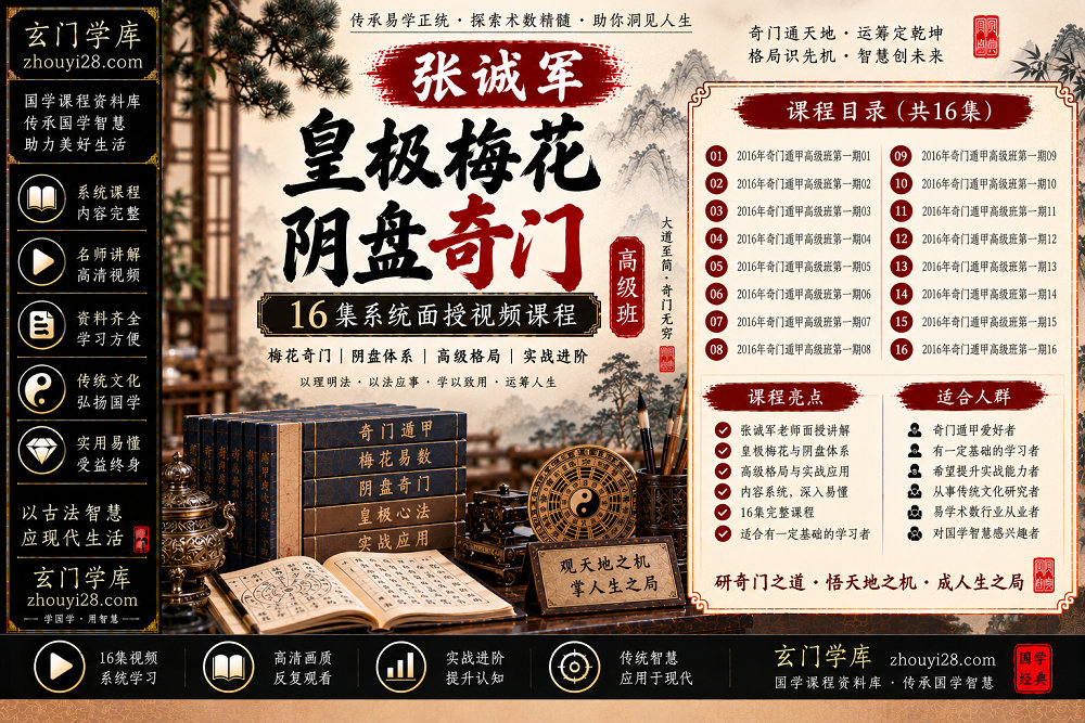 图片[1]-张诚军皇极梅花·阴盘奇门高级班｜格局研习·实战进阶 16集视频-玄门学库