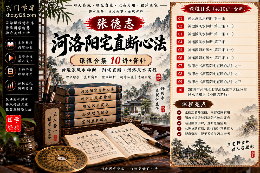 图片[1]-张德志《河洛阳宅直断心法》课程合集｜神运派风水神断·阳宅直断·河洛风水实战 10讲+资料-玄门学库
