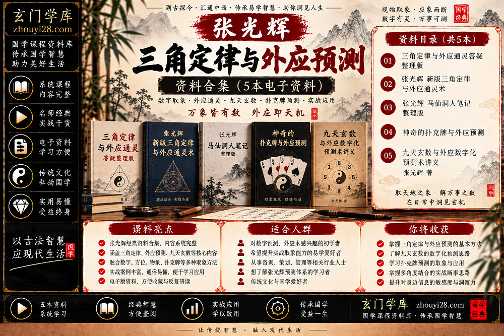 图片[1]-张光辉《三角定律·外应预测》资料合集｜九天玄数·数字取象·扑克牌预测·外应实断 5本电子资料-玄门学库