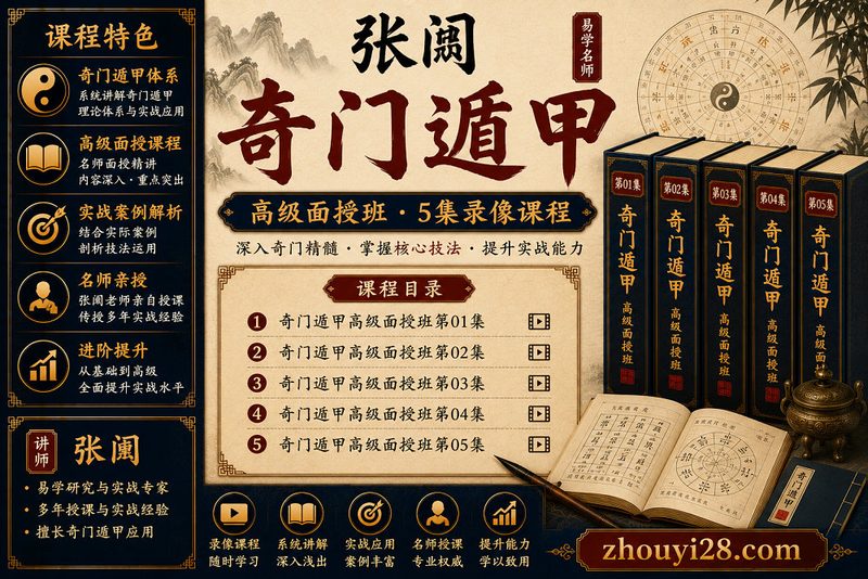 张阗奇门遁甲高级面授班|5集录像视频课程-玄门学库