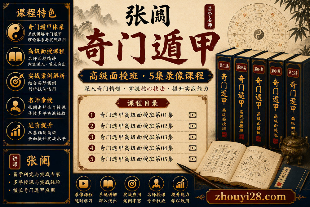 图片[1]-张阗奇门遁甲高级面授班｜5集录像视频课程-玄门学库