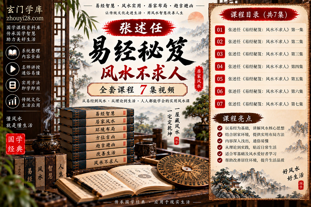 图片[1]-张述任《易经秘笈·风水不求人》全套课程｜居家风水·环境布局·方位吉凶·实用风水 7集视频-玄门学库