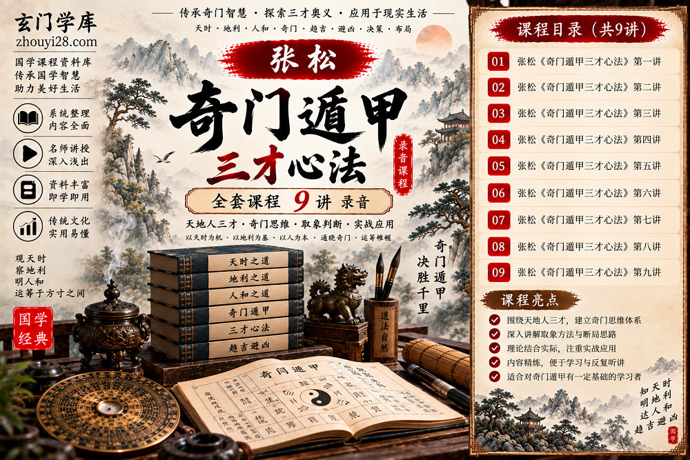 图片[1]-张松《奇门遁甲三才心法》全套课程｜天地人三才·奇门思维·取象判断·实战应用 9讲录音-玄门学库