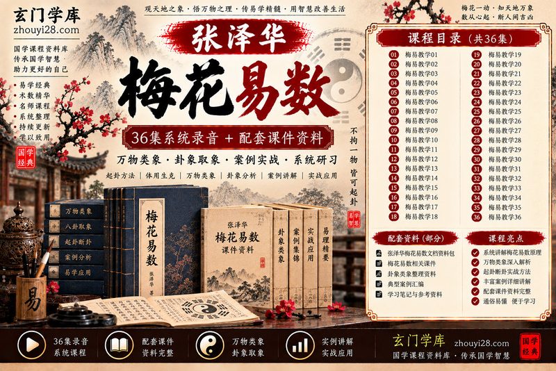 张泽华梅花易数·万物类象系统课程｜卦象取象·案例实战 36集录音+课件-玄门学库