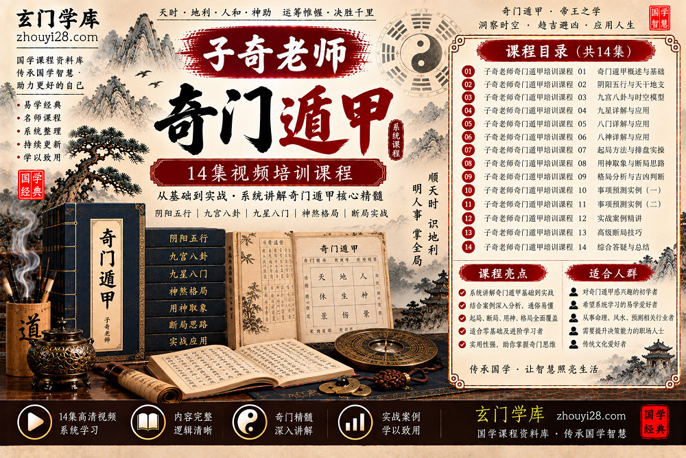 图片[1]-子奇老师阴盘奇门遁甲系统课程｜九宫八卦·九星八门·四害解析-玄门学库