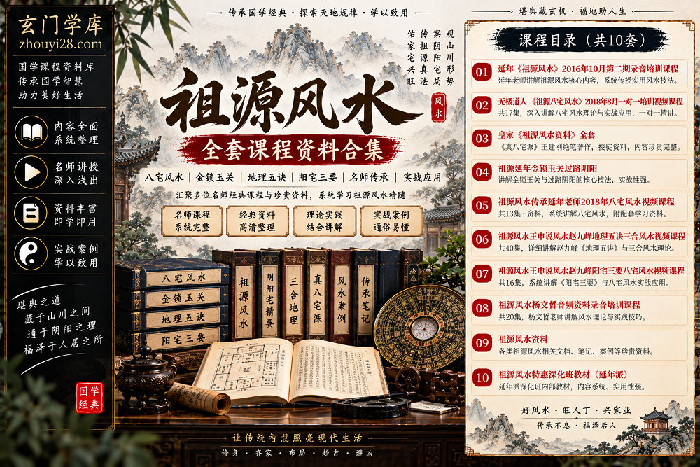 图片[1]-祖源八宅风水课程大全集｜延年祖源·真八宅·金锁玉关·地理五诀·阳宅三要·授徒资料-玄门学库