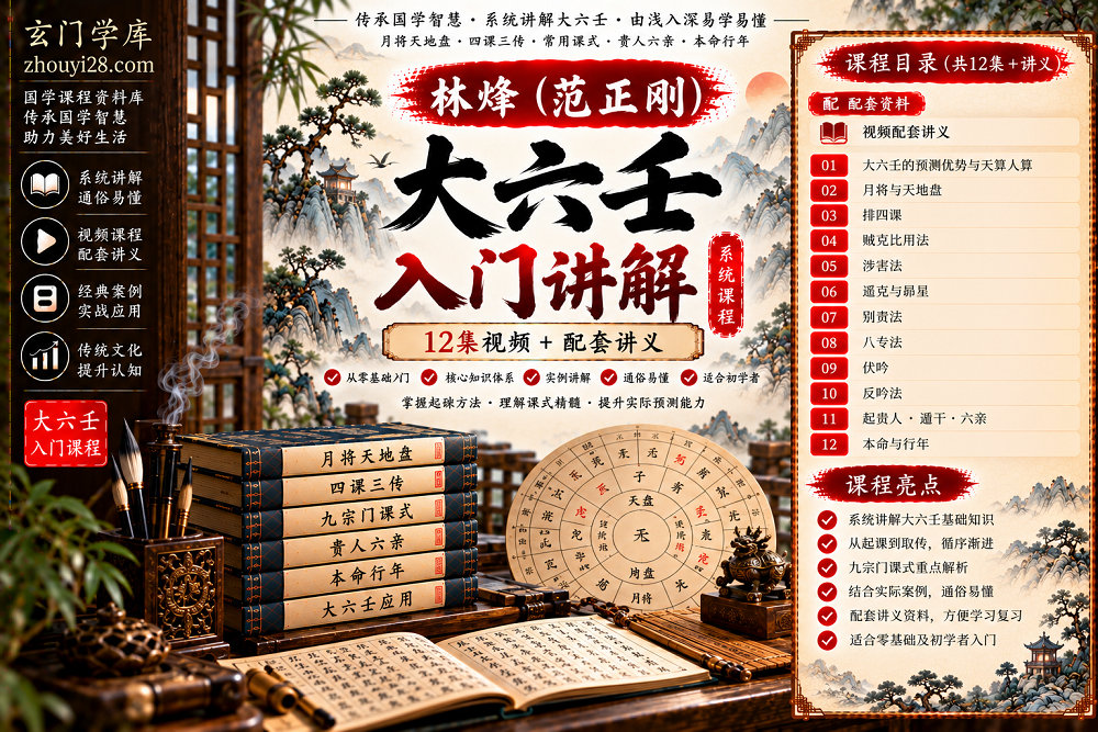 图片[1]-林烽（范正刚）大六壬入门课程｜月将天地盘·四课三传·九宗门·贵人六亲 12讲+资料-玄门学库
