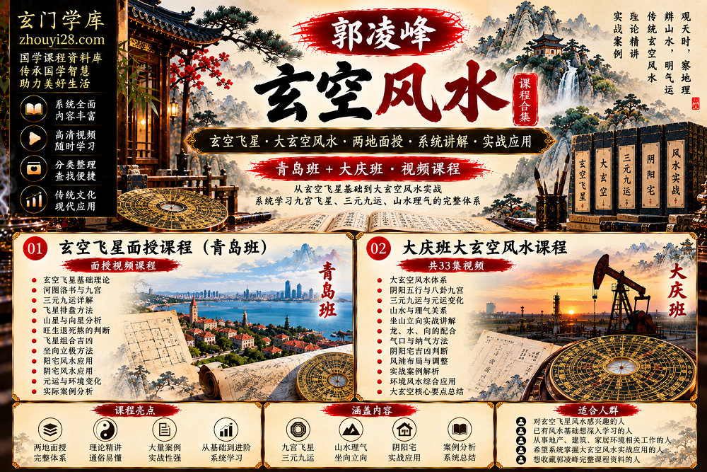 图片[1]-郭凌峰《玄空飞星·大玄空风水》系统课程合集｜青岛面授班·大庆班·飞星理气·九宫元运·阴阳宅实战 视频课程-玄门学库